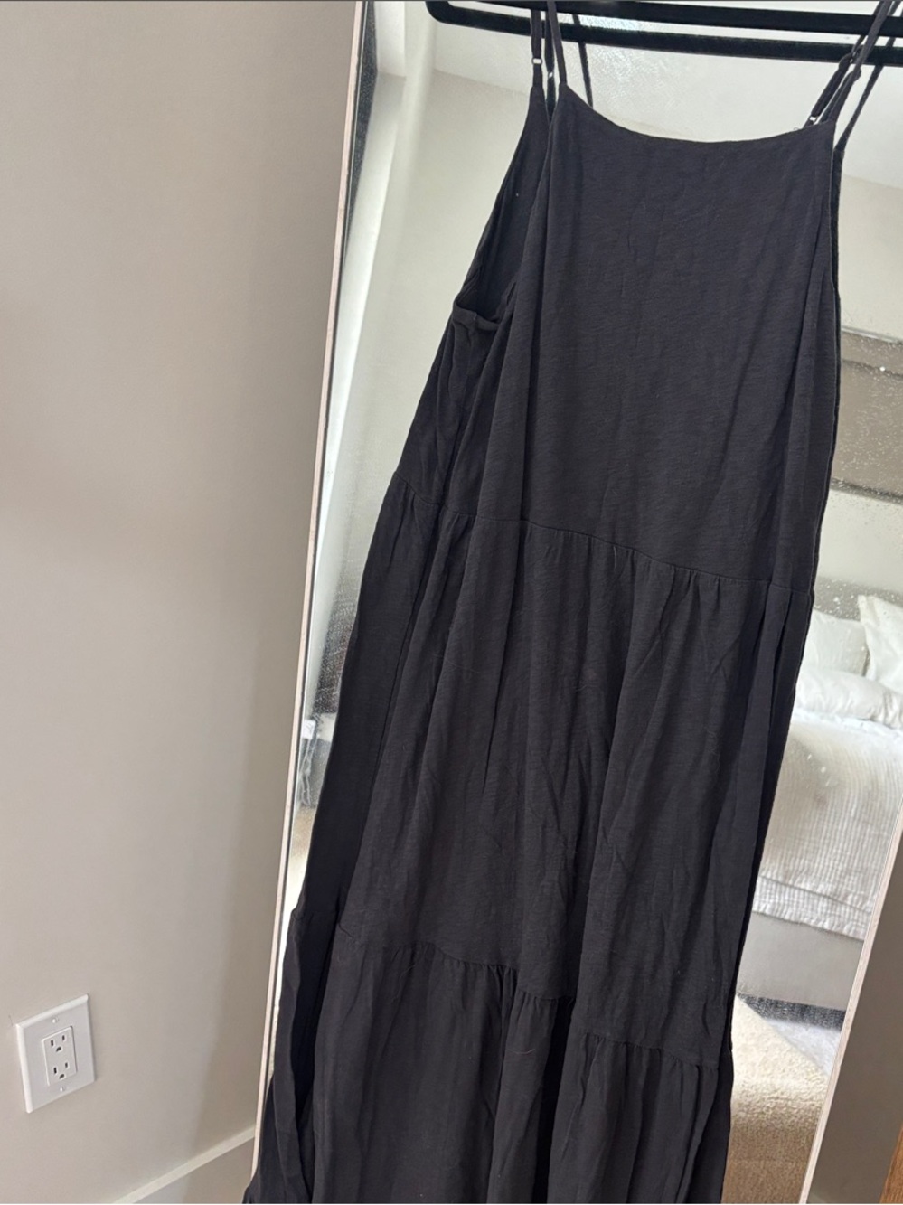 Women’s Black Maxi Dress with Spaghetti Straps